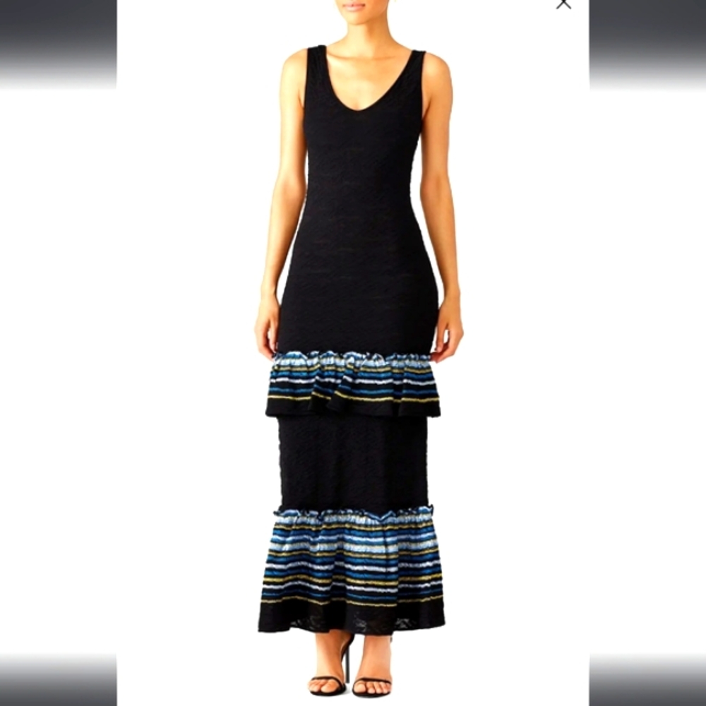 Peter Pilotto navy knit ruffle dress size small